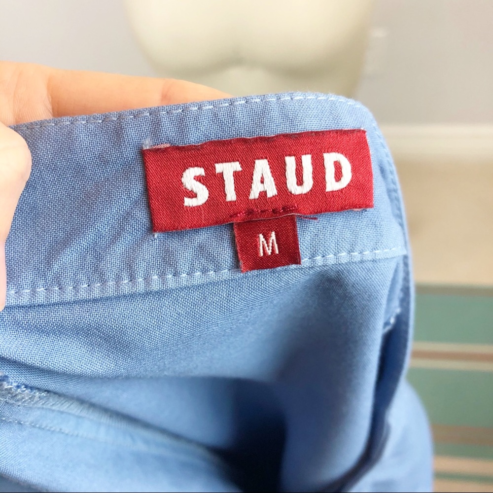 STAUD Tommy Jersey Midi Button Front Skirt - Picture 8 of 9